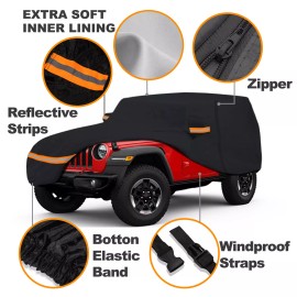 Unbranded 6 Layer Car Cover Waterproof Outdoor Snow Sun For Jeep Wrangler CJ TJ JK 2 Door