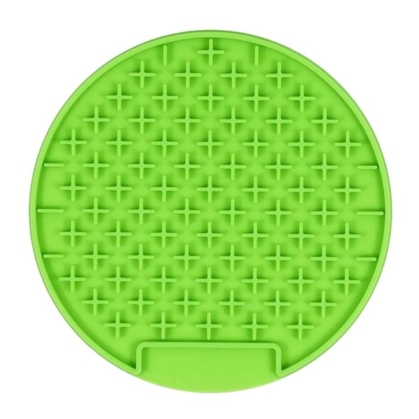 N / A Pet Licking Mat Peanut Butter Lick Pad for Dogs and Cats Slow Feeding Distraction Device Makes Shower Easy, Fun and Anxiety Relief (One Size, Green)