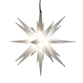 Elf Logic - 12" LED Moravian Star Tree Topper - Bright White Lighted Christmas Tree Star Topper- Use as a Moravian Star Light, Tree Topper, or an Outdoor Christmas Decoration. (White LED, 12 Inch)
