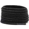 DELELE Round Cotton Waxed Shoelaces: 7/50 Inches Black Dress Shoe