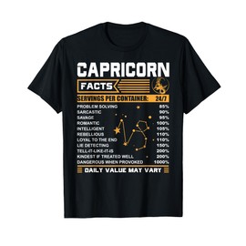 Capricorn Facts Zodiac T-Shirt Funny Capricorn Birthday Gift T-Shirt