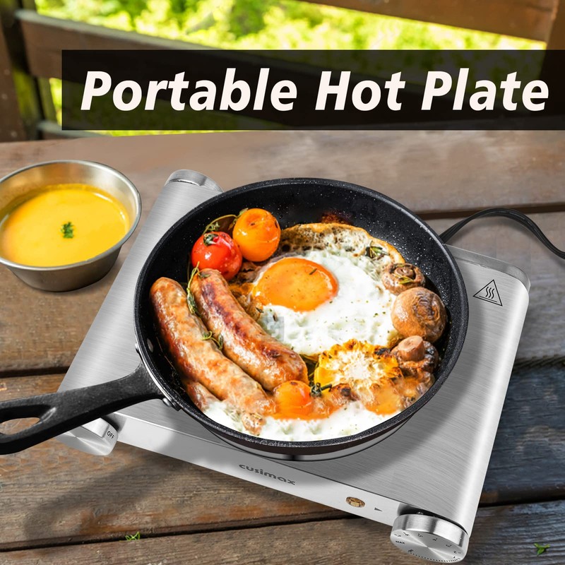 CUSIMAX Electric Hot Plate 1500W Single Burner Cast Iron Hot