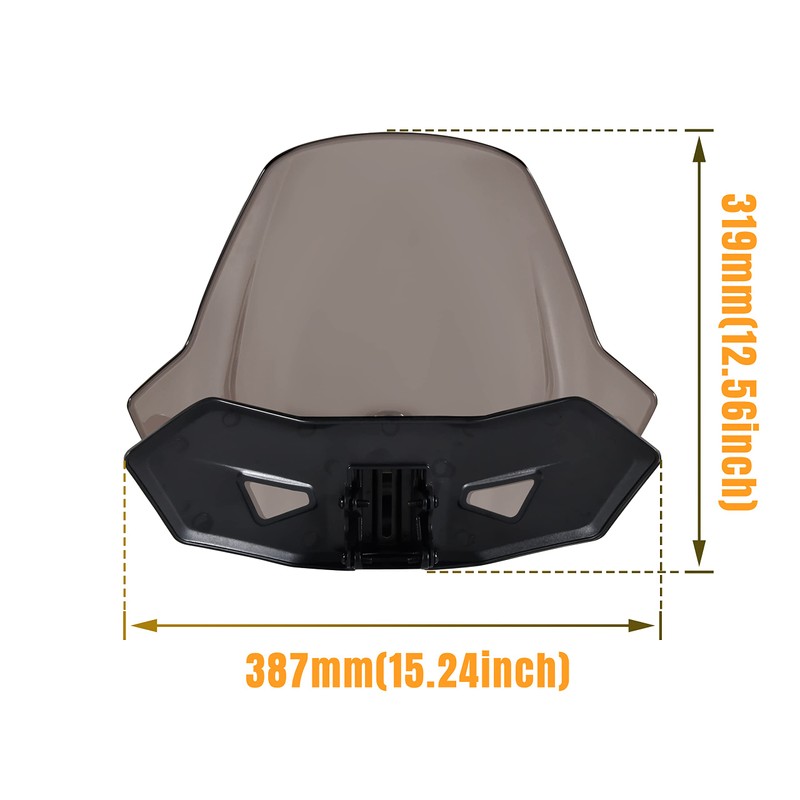 Adjustable Front Dark Tinted Windshield for Can Am Ryker, KATIMOTO