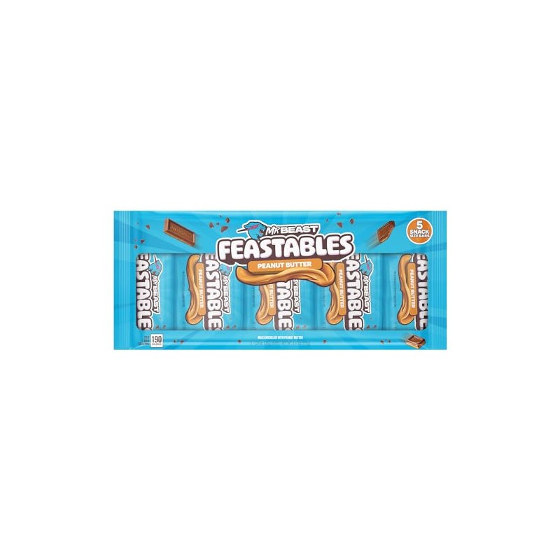 Feastables MrBeast Peanut Butter Milk Chocolate Chocolate Bar, Full Size