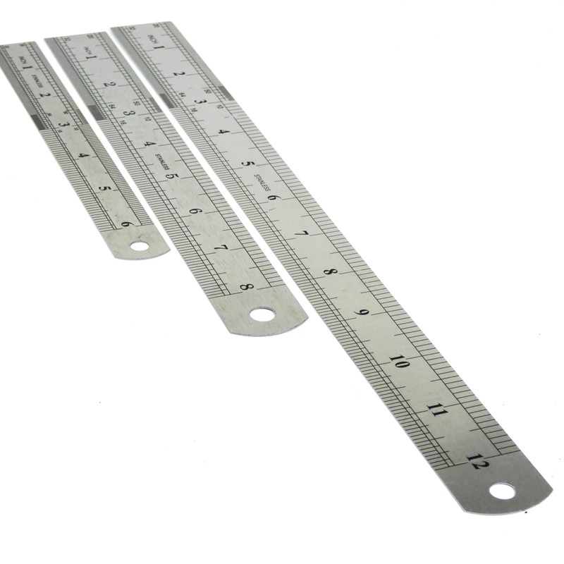 DAUMKINO® Stainless Steel Ruler, Metric / Imperial Scale Versatile for