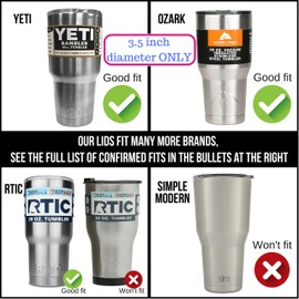 30 OZ - 1 Yeti Lids 30 oz Replacement Lid - 3.7 Inch Diameter -Spill Proof Yeti Replacement Lids - Yeti 30 oz Tumbler Lid for Yeti Tumbler, Fit Ozark tumbler lids 30 oz replacement lid, yeti cup lid