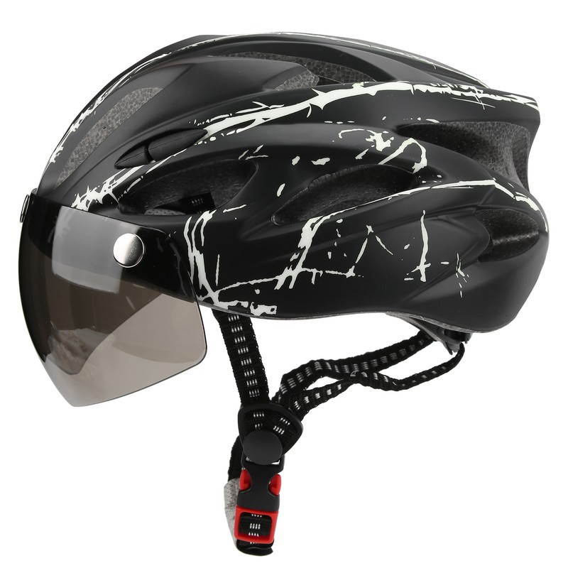 Magnetic Suction Protective Helmet with Goggles/Light for Mountain Bike Road