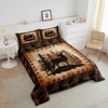 Castle Fairy Deer Bear Plaid Comforter Set King Size,Animal Hunting