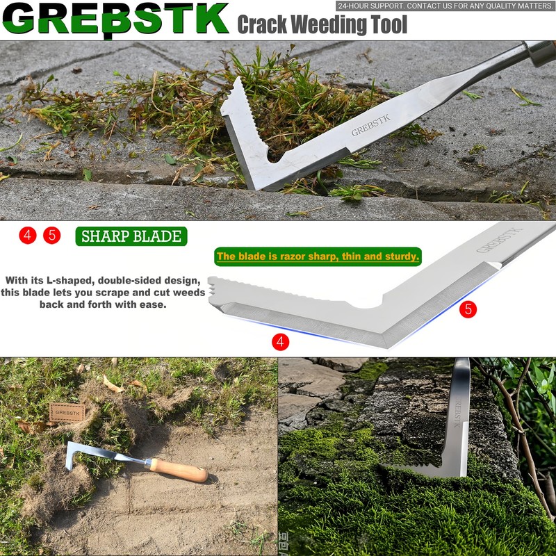 GREBSTK Crack Weeder Crevice Weeding Tool Stainless Steel Manual Weeder