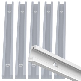 HOIGON 6 Pack Aluminum T Track Rail, 12 Inch Universal T Channel with Predrilled Mounting Holes and Screws, Double Cut Profile T Slot Track for Woodworking Fixtures Drill Press Saw DIY Router Table