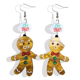 Christmas Earrings for Women Gingerbread Earrings Holiday Dangle Earrings Christmas Jewelry Gifts for Teen Girls
