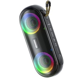 KASOHQEE Portable Bluetooth Speaker with RGB Lights, 20W Loud Sound, IPX6 Waterproof, 20H Playtime, Wireless Speakers for Travel, Sport, Party, Outdoor, Shower