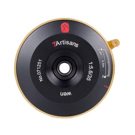 7artisans 35mm f5.6 Full Frame Format Manual Focus Len Compatible with Leica M-Mount for Leica M,M10,M240M-P240,M-TYP246,M-P,M 262,M7(Black Gold)