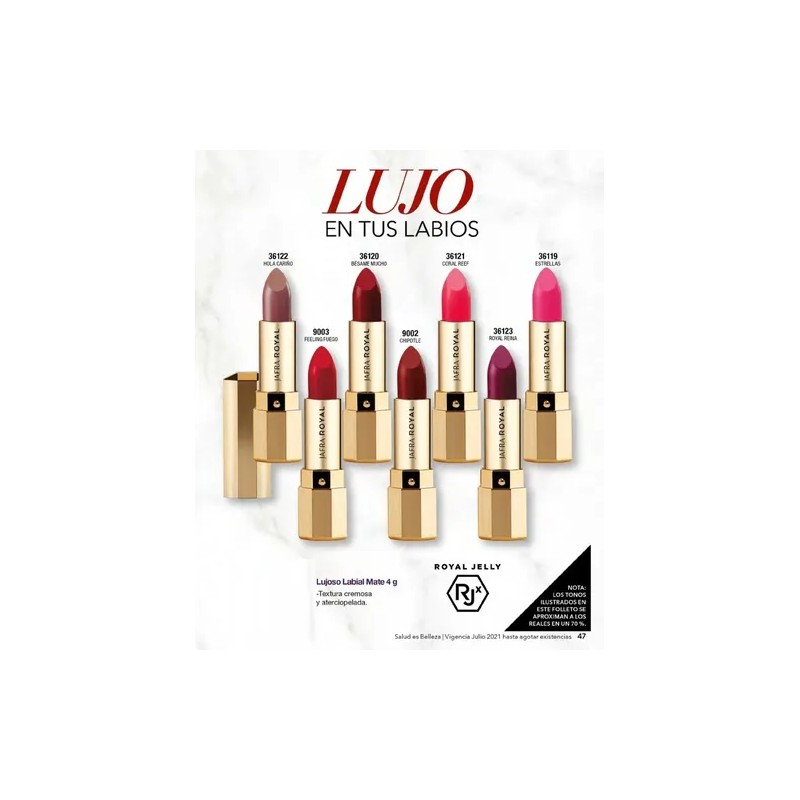Lujoso Labial Mate Jafra Royal Tono Besame Mucho