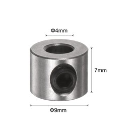 sourcing map Set of 10 Screw Collars 4 mm Bore Stainless Steel Shaft Collar 9 mm Outer Diameter 7 mm Width Landing Flap Stopper Wheel Collar