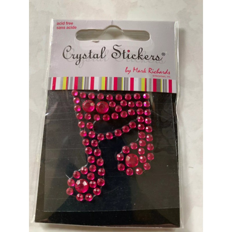 CRYSTAL STICKERS GEMSTONES MULTI-SIZE GEMS NOTE MUSICAL NOTE PINK NOTE