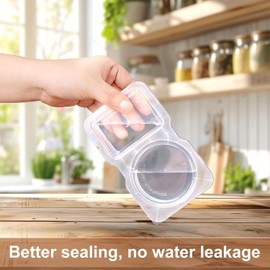 40PCS Double Compartment Condiment Container, Portable Reusable Sauce Holder With Lids, Dual Compartment for Takeaway Sauces, Dips and Sampling