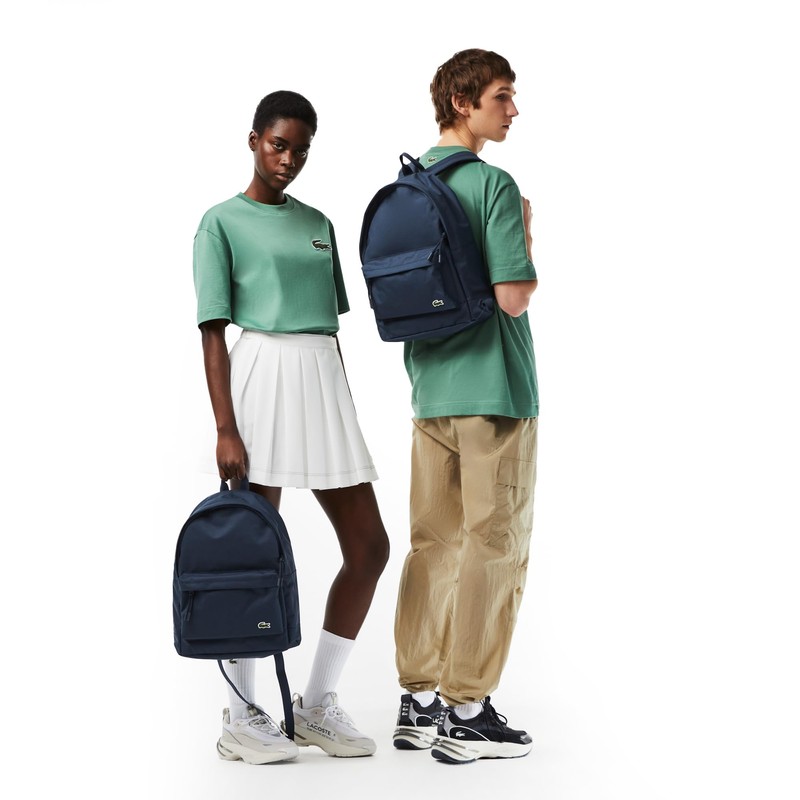 Lacoste Men's Sinpople Monogramme Backpack, Midnight Blue, One Size