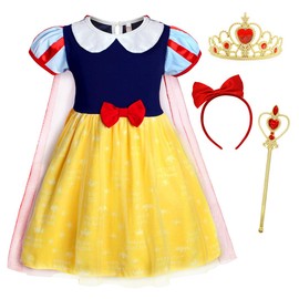 AmzBarley Princess Costumes for Girls Fancy Dress for Kids Birthday Themed Party Cosplay World Book Day Costumes Dressing up Clothes 5-6 Years 130
