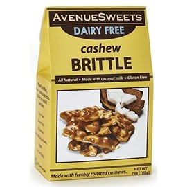 AvenueSweets - Handcrafted Old Fashioned Dairy Free Vegan Nut Brittle - 7 oz Box - Cashew