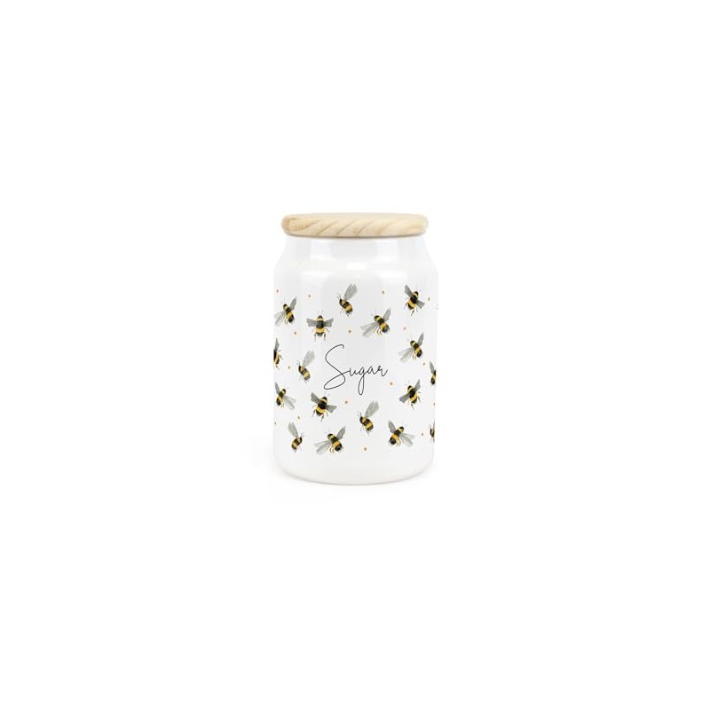 Purely Home Scattered Bees Ceramic Sugar Storage Canister - Bumblebee