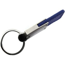 AU-TOMOTIVE GOLD, INC. Officially Licensed Blue Duo Leather/Chrome Key Fob for Jeep Grand Cherokee