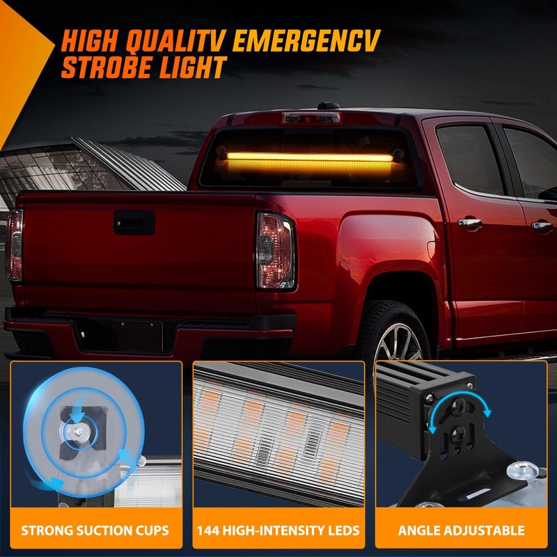 Nilight 144LED Traffic Advisor Strobe Light Bar with Controller Amber