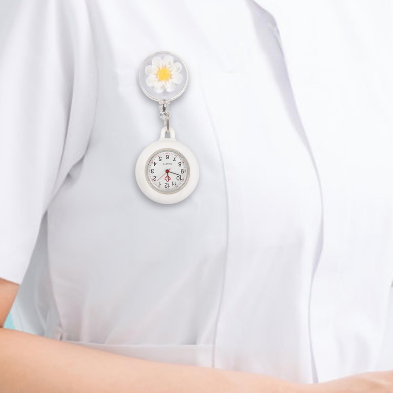 Healeved Nurse Watch Clip Retractable Pocket Watch Hanging Lapel for