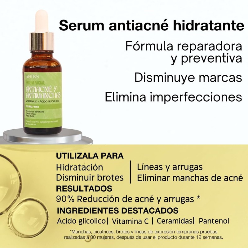 Kit anti acné para piel grasa (Limpiador, tónico, crema hidratante