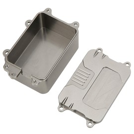 VGEBY RC Receiver Box, RC ESC Receiver, Dustproof Box, Lightweight Metal Receiver Box, Upgrade Parts, Suitable for SCX10 1/10 RC Crawler Car