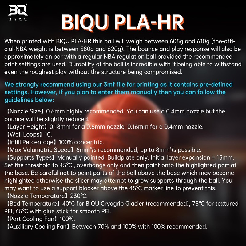 BIQU PLA-HR Flexible 3D Printer Filament Specifically for Printing Airless