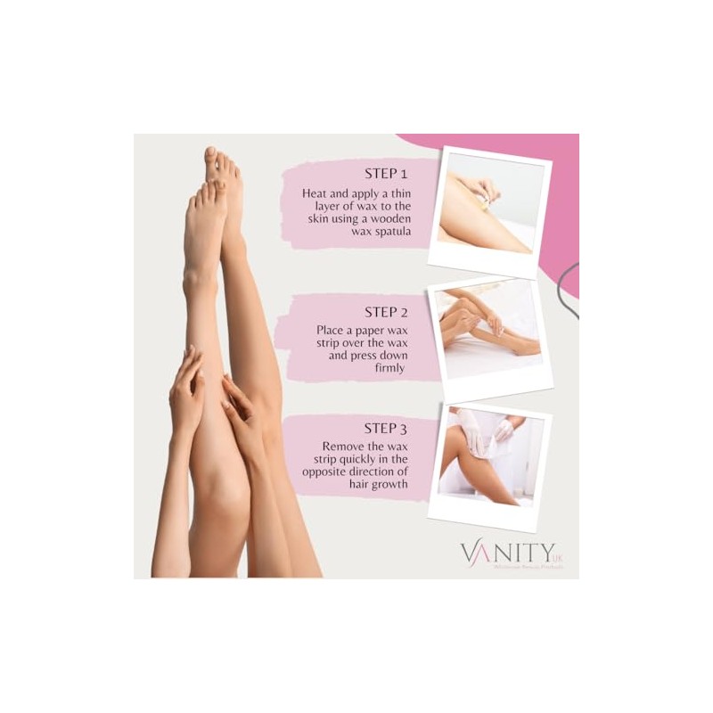 Vanity UK 1000 Pcs Paper Wax Strips Non Woven Disposable
