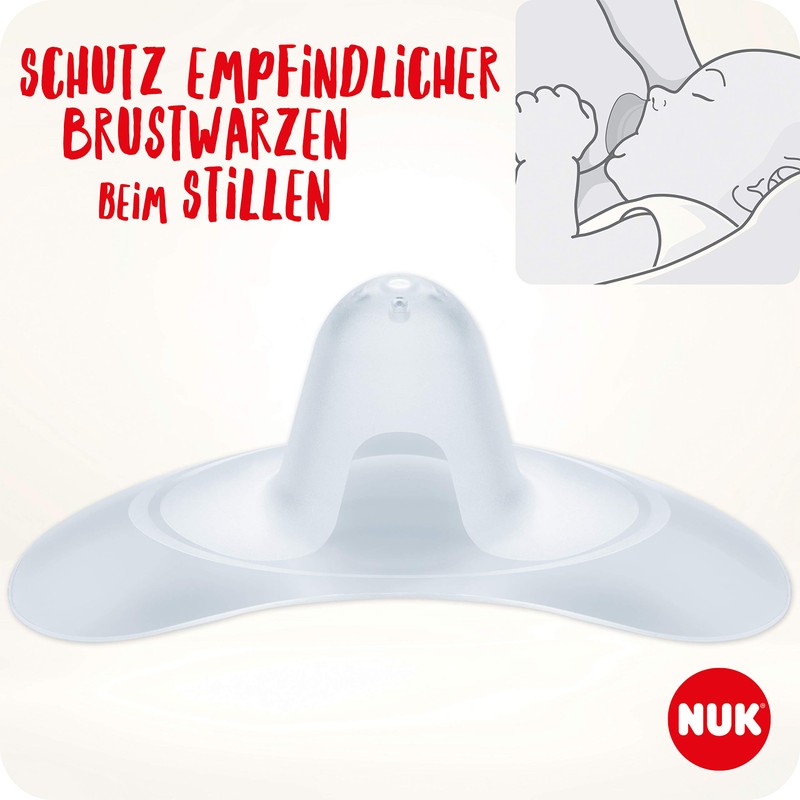 Nuk Nipple Protection for Sensitive Nipples with Protective Case, Transparent,