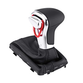 EBTOOLS Gear Knob for Gear Shift Gear Knob Gitor Boot New Gear Shift Knob Gaitor Boot Cover Black Leather Replacement for A5 A4L Q5 B8 B8PA