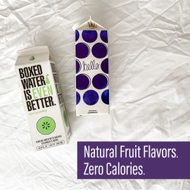 Boxed Water 16.9 oz. (12 Pack) Blackberry Flavored Water - Purified Drinking Water in 92% Plant-Based Boxes – Zero Calories & Sugar Free, More Sustainable than Plastic Bottled Water