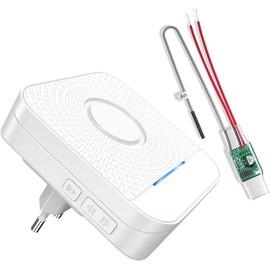 BITIWEND Wireless Signal Transmission Extension Set Doorbell and Chime Forwarding 1 Radio Converter + 1 Socket Receiver for Existing Bell Systems (Built-in Transmitter 3-24 V AC/DC)