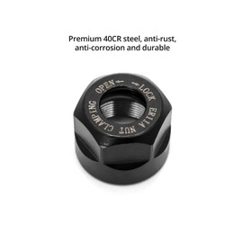 QWORK ER11 A Collet Clamping Nuts for CNC Milling Chuck Holder Lathe, 8 Pack (Black), M14 Thread