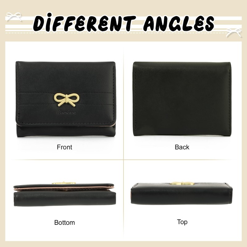 KUANG! Women Fashion Wallets Girls Cute Bow Small Wallet Aesthetic