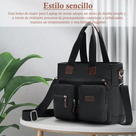 Bolsas de Mujer para Laptop 15.6 Pulgadas,Bolsa tote de cuero PU con múltiples bolsillos internos,Bolso de hombro impermeable,Casual, Compras, Moda, Citas, Viajes, Fiestas,Trabajo,Regalos de Navidad
