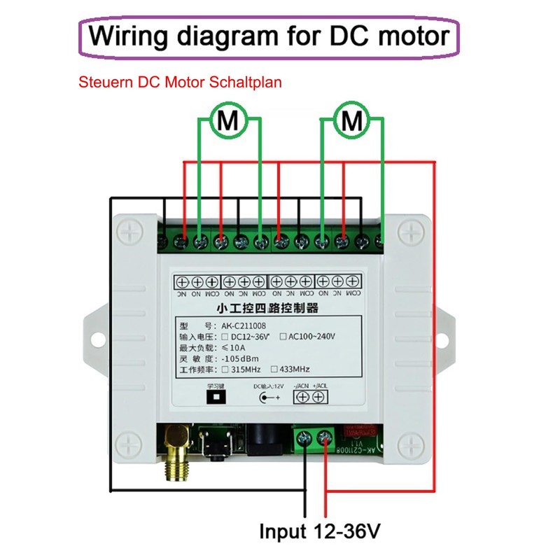 Wireless Remote Control Switch DC 12 V 24 V 36
