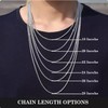 CLASICOMIS CLASICOMIS 3.5mm Mens Stainless Steel Silver Rope Chain Necklace
