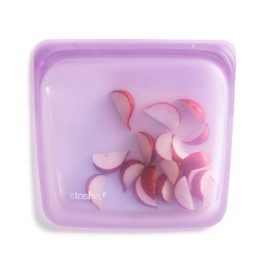 Stasher Platinum Silicone Food Grade Reusable Storage Bag, Purple (Sandwich) | Reduce Single-Use Plastic | Cook, Store, Sous Vide, or Freeze | Leakproof, Dishwasher-Safe, Eco-friendly | 28 Oz