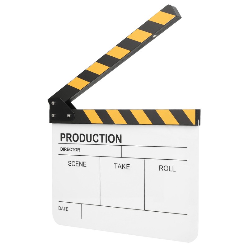 30x25CM Acrylic Clapperboard Director Movie Film BuiltIn Magnet Photography Action