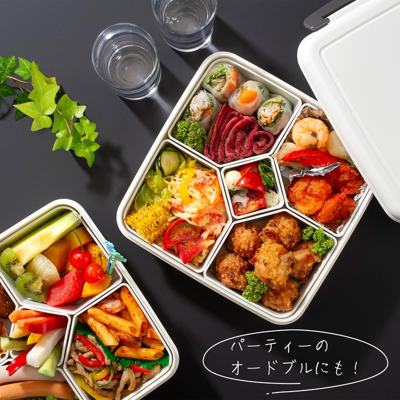 Inomata 1074 Lockable Lunch Box (with tentres), Made in Japan