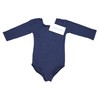 Aquarti Girls' 3/4 Sleeve Ballet Leotard, darkblue