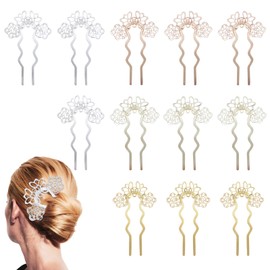 12 Stück Haarnadel,French Hair Pin,U-förmige Haarnadeln aus Metall,Styling-ZubehöR,Geeignet für Abschlussfeiern,Zeremonien,Exquisite Anlässe