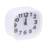 FUNOMOCYA Square Shape Alarm Clock Stylish White Desktop Timer Bright