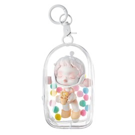Clear Figure Display Bag with Keychain Pompom Ball Portable for Sonny Baby Mini Doll Pouch Carrying Case Figures Display Case for Collectibles Zipper Closur,Clear-Cabin
