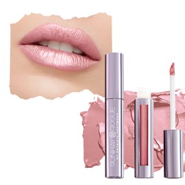 Runway Rogue Silk Glam Liquid Lipstick, Long Wear Frosted Pale-Pink Lipstick, ‘Trophy Wife’
