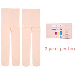 Danswan - Mallas de Ballet con Pies para Niñas y Estudiantes de Práctica (Niños/Mujeres/Niños), 2 Pares - Rosa Ballet (Pie), 2-4 Años